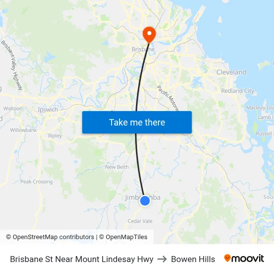 Brisbane St Near Mount Lindesay Hwy to Bowen Hills map