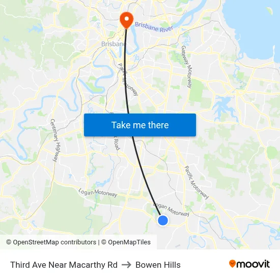 Third Ave Near Macarthy Rd to Bowen Hills map