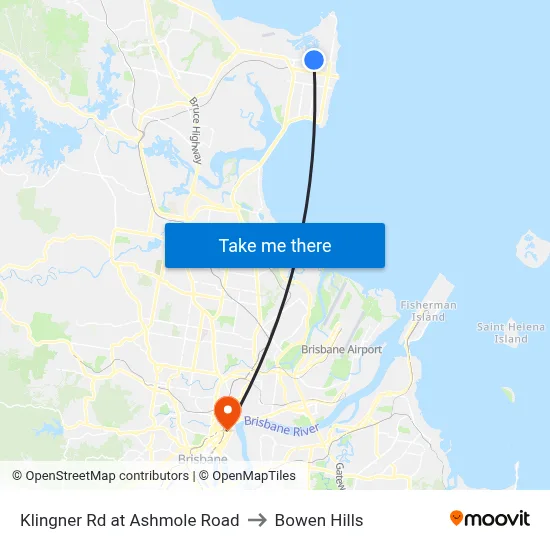Klingner Rd at Ashmole Road to Bowen Hills map