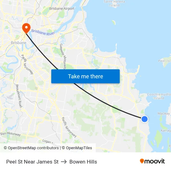 Peel St Near James St to Bowen Hills map