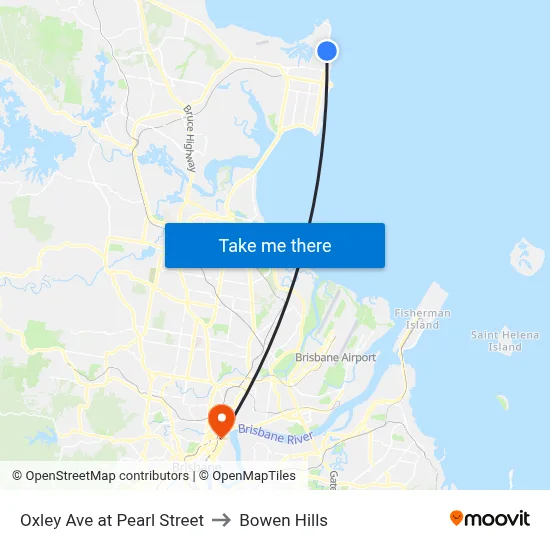 Oxley Ave at Pearl Street to Bowen Hills map