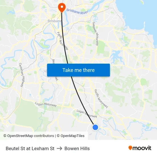 Beutel St at Lexham St to Bowen Hills map