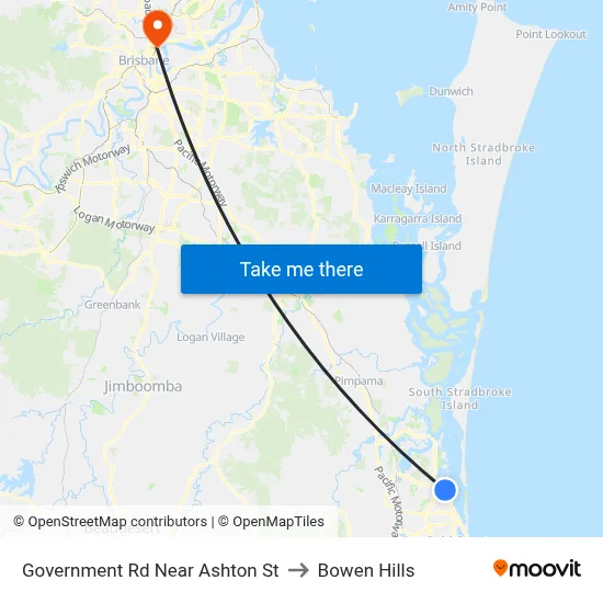 Government Rd Near Ashton St to Bowen Hills map