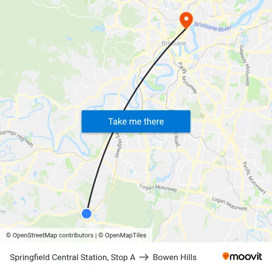 Springfield Central Station, Stop A to Bowen Hills map