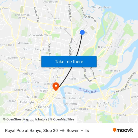 Royal Pde at Banyo, Stop 30 to Bowen Hills map