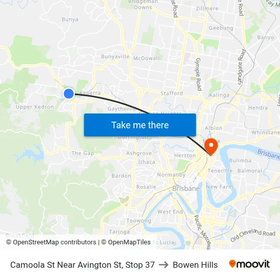 Camoola St Near Avington St, Stop 37 to Bowen Hills map