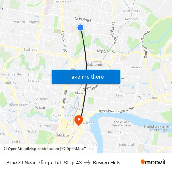 Brae St Near Pfingst Rd, Stop 43 to Bowen Hills map