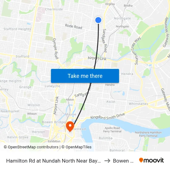 Hamilton Rd at Nundah North Near Bayview Tce to Bowen Hills map