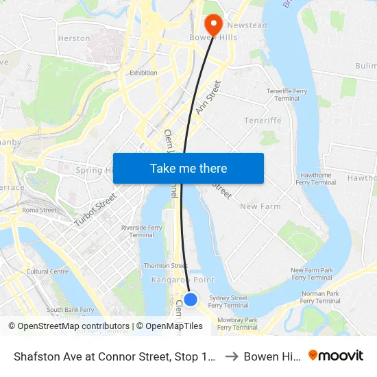 Shafston Ave at Connor Street, Stop 10/6 to Bowen Hills map