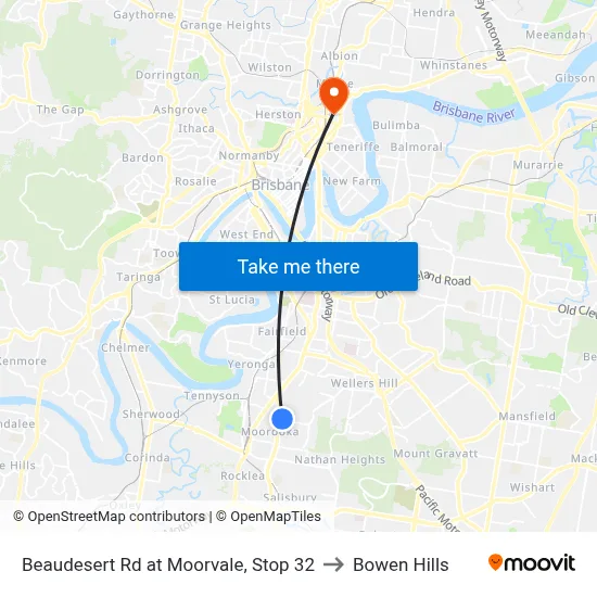 Beaudesert Rd at Moorvale, Stop 32 to Bowen Hills map