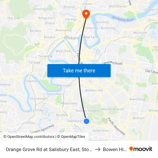 Orange Grove Rd at Salisbury East, Stop 51 to Bowen Hills map