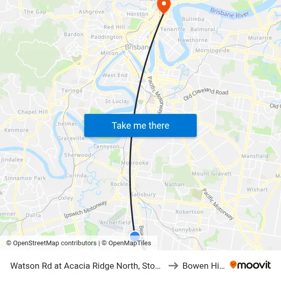 Watson Rd at Acacia Ridge North, Stop 59 to Bowen Hills map