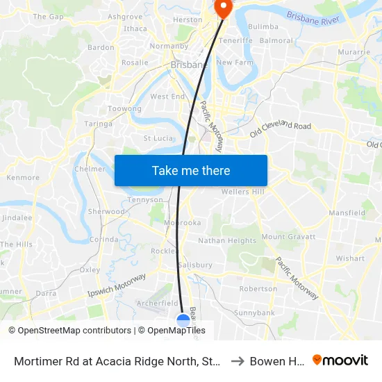 Mortimer Rd at Acacia Ridge North, Stop 59 to Bowen Hills map