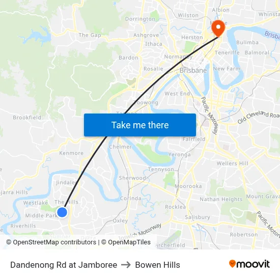 Dandenong Rd at Jamboree to Bowen Hills map