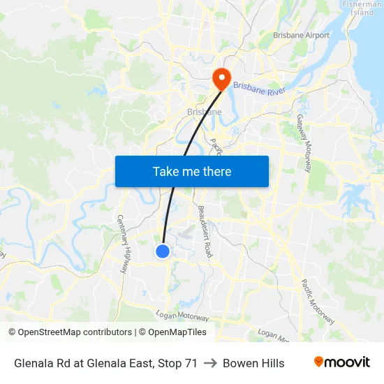 Glenala Rd at Glenala East, Stop 71 to Bowen Hills map