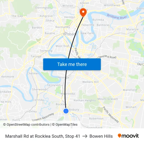 Marshall Rd at Rocklea South, Stop 41 to Bowen Hills map