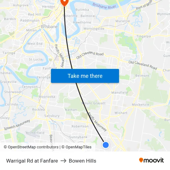 Warrigal Rd at Fanfare to Bowen Hills map