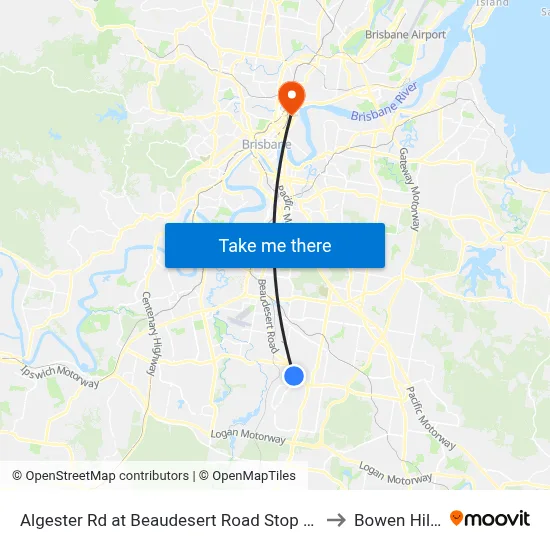 Algester Rd at Beaudesert Road Stop 76 to Bowen Hills map
