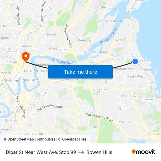 Dibar St Near West Ave, Stop 99 to Bowen Hills map