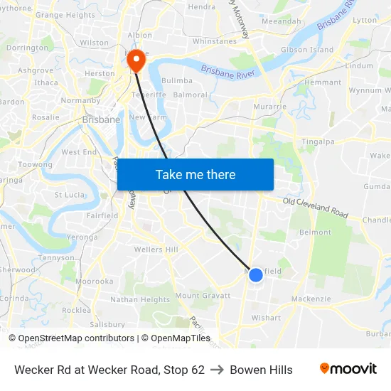 Wecker Rd at Wecker Road, Stop 62 to Bowen Hills map