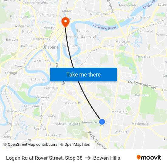 Logan Rd at Rover Street, Stop 38 to Bowen Hills map