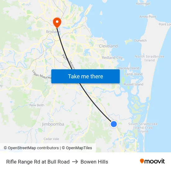 Rifle Range Rd at Bull Road to Bowen Hills map