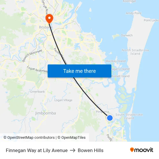 Finnegan Way at Lily Avenue to Bowen Hills map