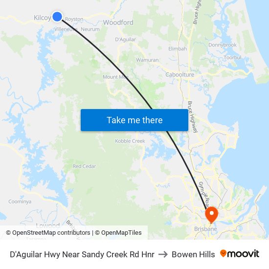 D'Aguilar Hwy Near Sandy Creek Rd Hnr to Bowen Hills map