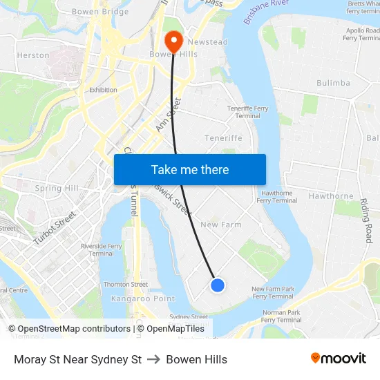 Moray St Near Sydney St to Bowen Hills map