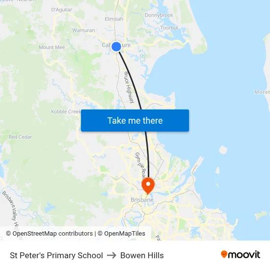 St Peter's Primary School to Bowen Hills map