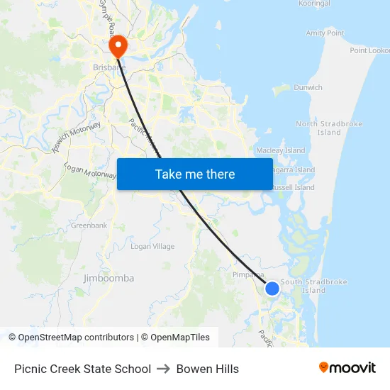 Picnic Creek State School to Bowen Hills map