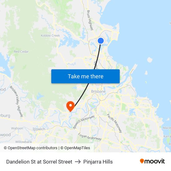 Dandelion St at Sorrel Street to Pinjarra Hills map