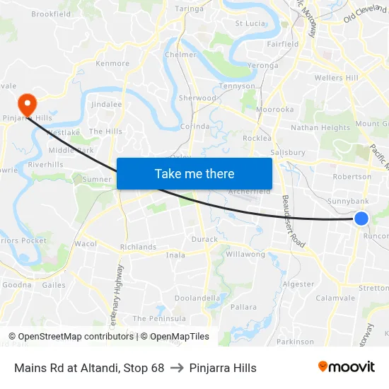 Mains Rd at Altandi, Stop 68 to Pinjarra Hills map