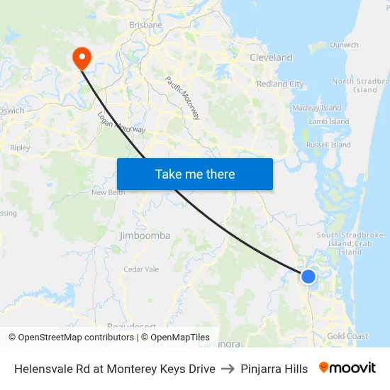 Helensvale Rd at Monterey Keys Drive to Pinjarra Hills map