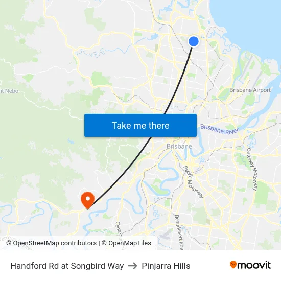 Handford Rd at Songbird Way to Pinjarra Hills map