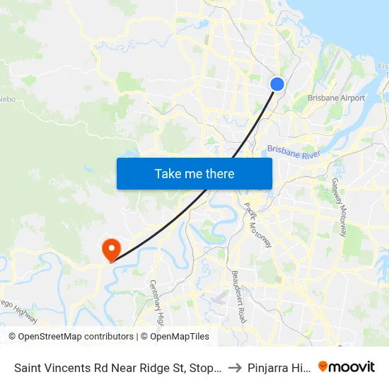 Saint Vincents Rd Near Ridge St, Stop 19 to Pinjarra Hills map