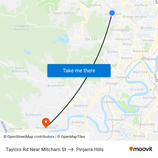 Taylors Rd Near Mitcham St to Pinjarra Hills map