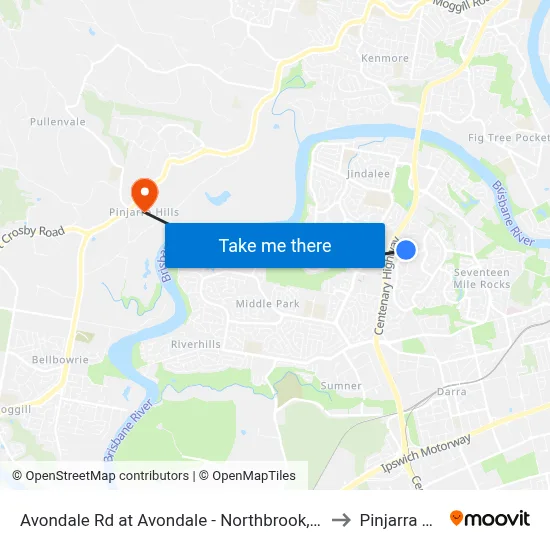 Avondale Rd at Avondale - Northbrook, Stop 60 to Pinjarra Hills map