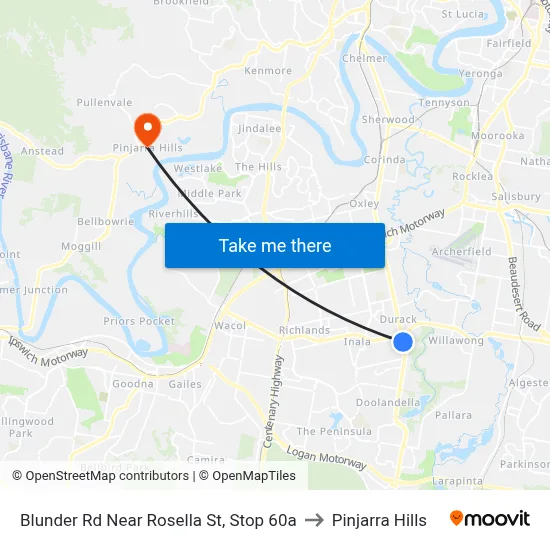 Blunder Rd Near Rosella St, Stop 60a to Pinjarra Hills map