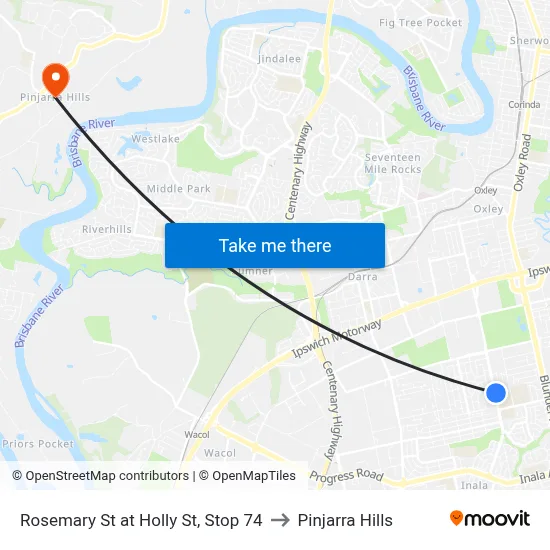 Rosemary St at Holly St, Stop 74 to Pinjarra Hills map