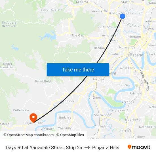 Days Rd at Yarradale Street, Stop 2a to Pinjarra Hills map
