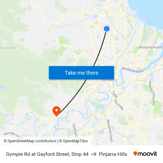 Gympie Rd at Gayford Street, Stop 44 to Pinjarra Hills map