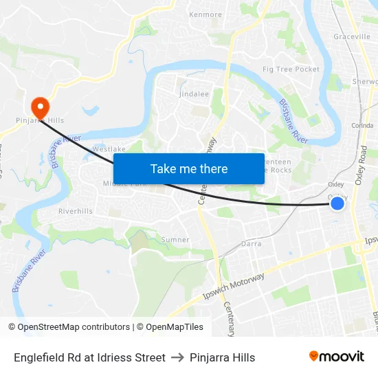 Englefield Rd at Idriess Street to Pinjarra Hills map
