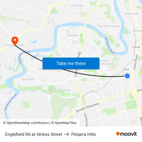 Englefield Rd at Idriess Street to Pinjarra Hills map