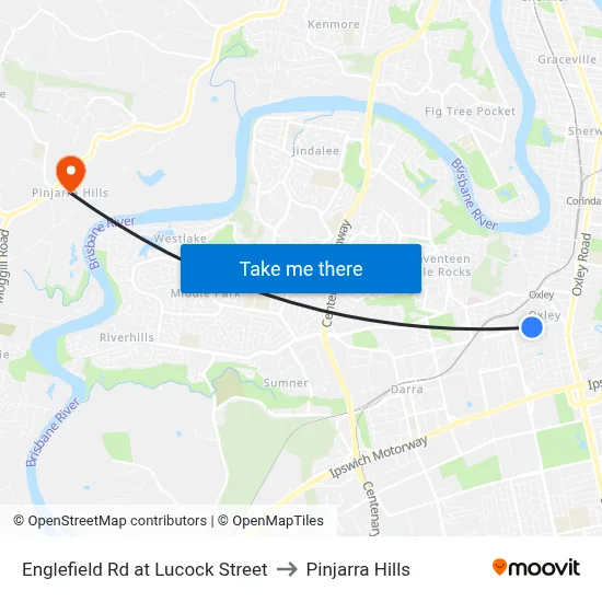 Englefield Rd at Lucock Street to Pinjarra Hills map