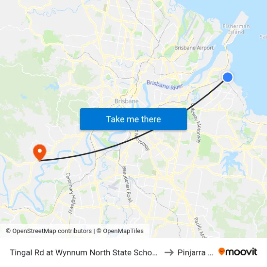 Tingal Rd at Wynnum North State School, Stop 10/5 to Pinjarra Hills map