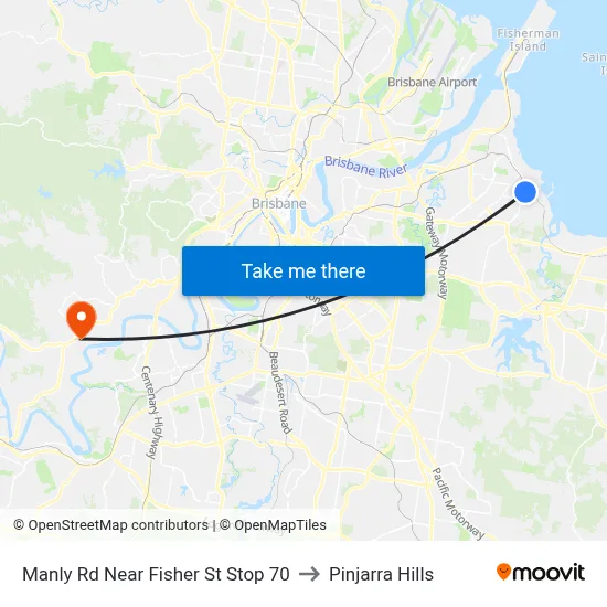 Manly Rd Near Fisher St Stop 70 to Pinjarra Hills map