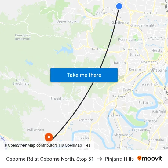 Osborne Rd at Osborne North, Stop 51 to Pinjarra Hills map