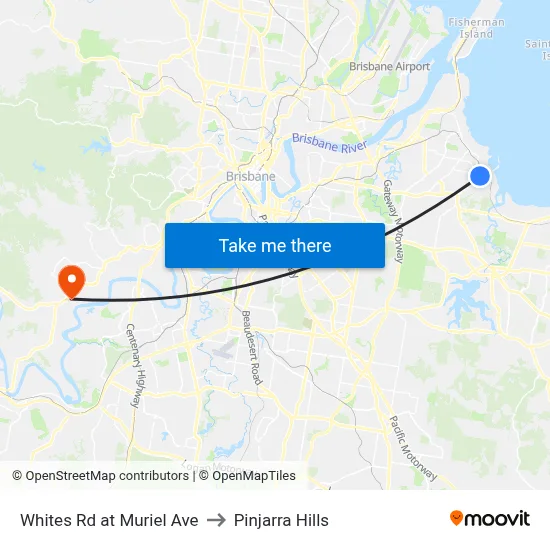 Whites Rd at Muriel Ave to Pinjarra Hills map