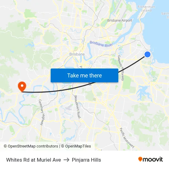 Whites Rd at Muriel Ave to Pinjarra Hills map